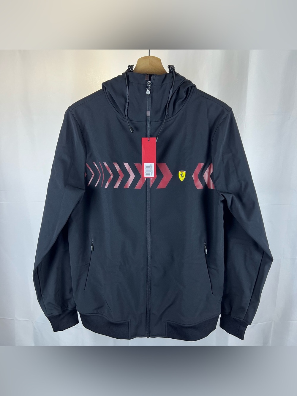 Scuderia Ferrari Official SoftShell-W Jacket w/ Hood Black Mens Small NWT